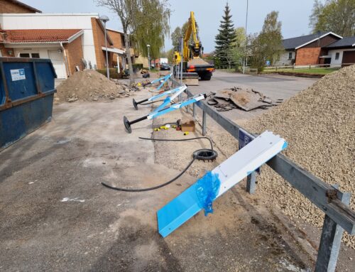 The Company Bravida in Växjö has installed chargers for electric cars that were anchored with Greenpipe 1Base and an adapter with 60 poles.