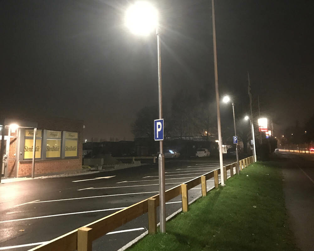 Bases for parking lot lightning, Växjö, Sweden - Greenpipe