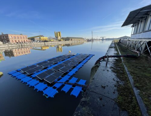 Floating solar power plant in Port Oostende, Belgium